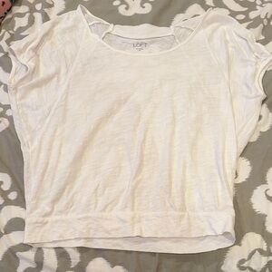 LOFT Women's Cream Short Sleeve Top